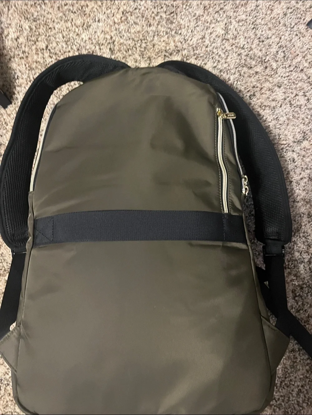 Olive Green  Lovevook Quilted backpack for work school or traveling